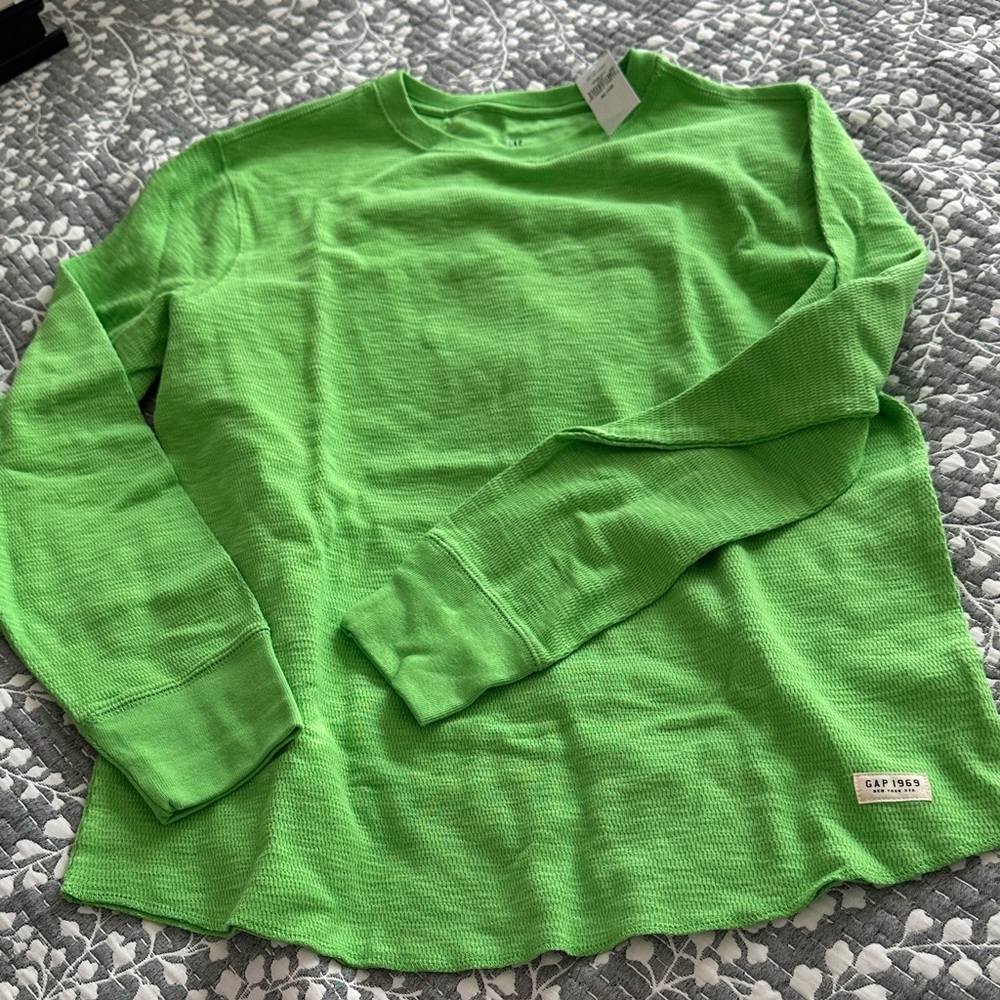 GAP Kids Vibrant Green Long Sleeve Tee